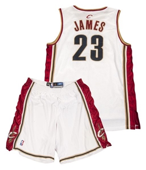 LeBron James 2003-04 Cleveland Cavaliers Game Worn Home Rookie Uniform 